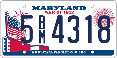 MD license plate 5BM4318