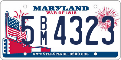 MD license plate 5BM4323