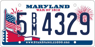 MD license plate 5BM4329