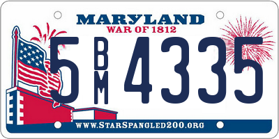 MD license plate 5BM4335