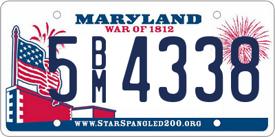 MD license plate 5BM4338