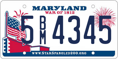 MD license plate 5BM4345