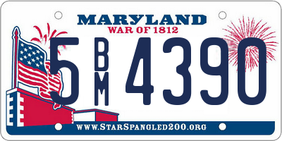MD license plate 5BM4390