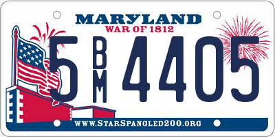 MD license plate 5BM4405