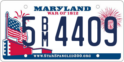 MD license plate 5BM4409