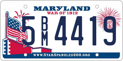 MD license plate 5BM4419