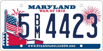 MD license plate 5BM4423