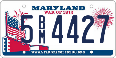 MD license plate 5BM4427