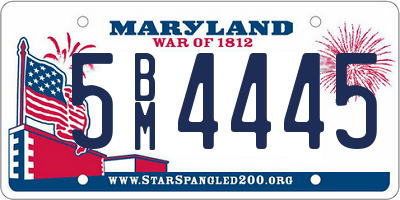 MD license plate 5BM4445
