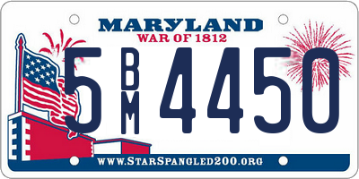 MD license plate 5BM4450