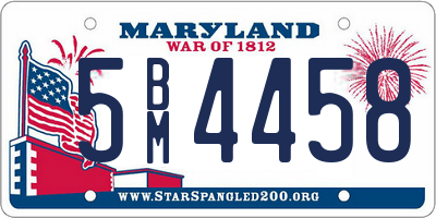 MD license plate 5BM4458