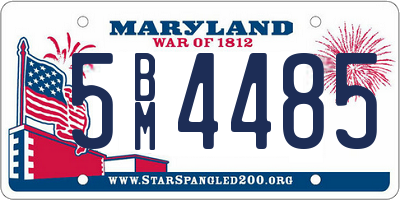 MD license plate 5BM4485