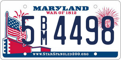 MD license plate 5BM4498