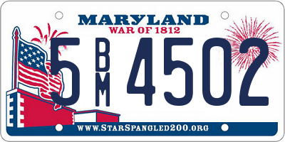 MD license plate 5BM4502