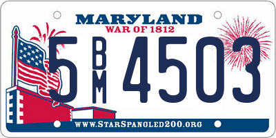 MD license plate 5BM4503