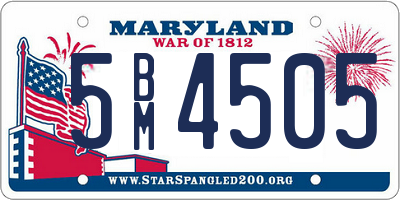 MD license plate 5BM4505