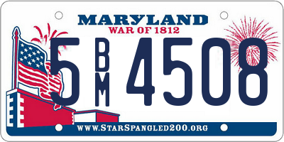 MD license plate 5BM4508