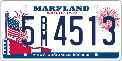 MD license plate 5BM4513