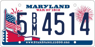 MD license plate 5BM4514