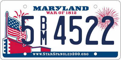 MD license plate 5BM4522