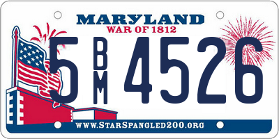 MD license plate 5BM4526