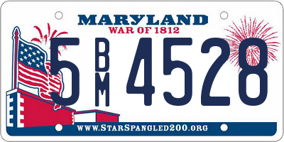 MD license plate 5BM4528