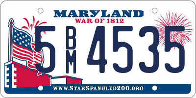 MD license plate 5BM4535