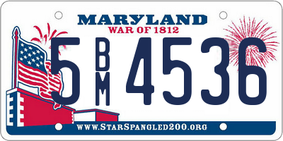 MD license plate 5BM4536