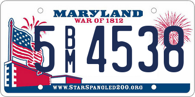 MD license plate 5BM4538