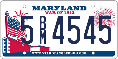 MD license plate 5BM4545