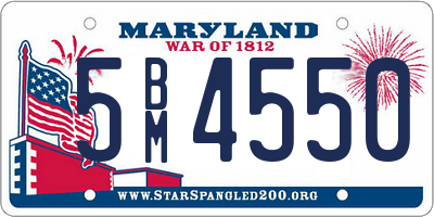 MD license plate 5BM4550