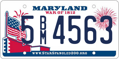MD license plate 5BM4563