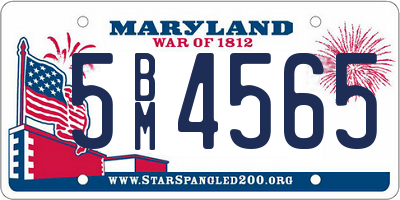 MD license plate 5BM4565