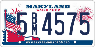 MD license plate 5BM4575
