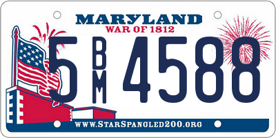 MD license plate 5BM4588