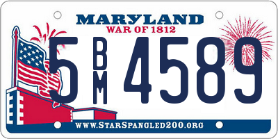 MD license plate 5BM4589