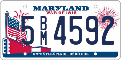 MD license plate 5BM4592