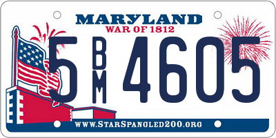 MD license plate 5BM4605