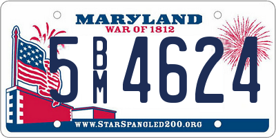 MD license plate 5BM4624