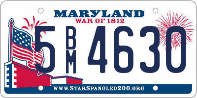 MD license plate 5BM4630