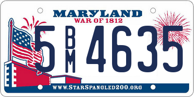 MD license plate 5BM4635