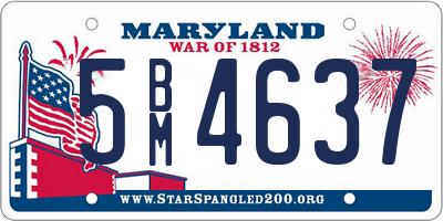MD license plate 5BM4637