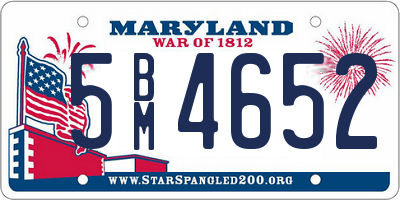 MD license plate 5BM4652