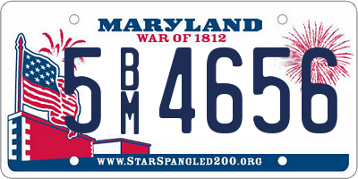 MD license plate 5BM4656