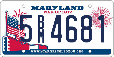 MD license plate 5BM4681