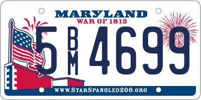 MD license plate 5BM4699