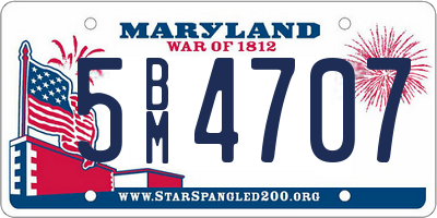 MD license plate 5BM4707