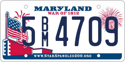 MD license plate 5BM4709