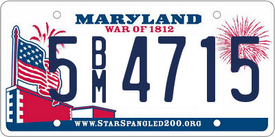 MD license plate 5BM4715