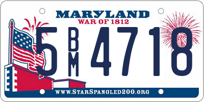 MD license plate 5BM4718